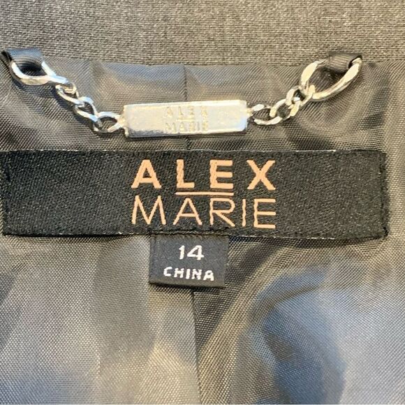 Alex Marie Women's Gray One Button Long Sleeve Blazer Size 14 - Picture 5 of 7